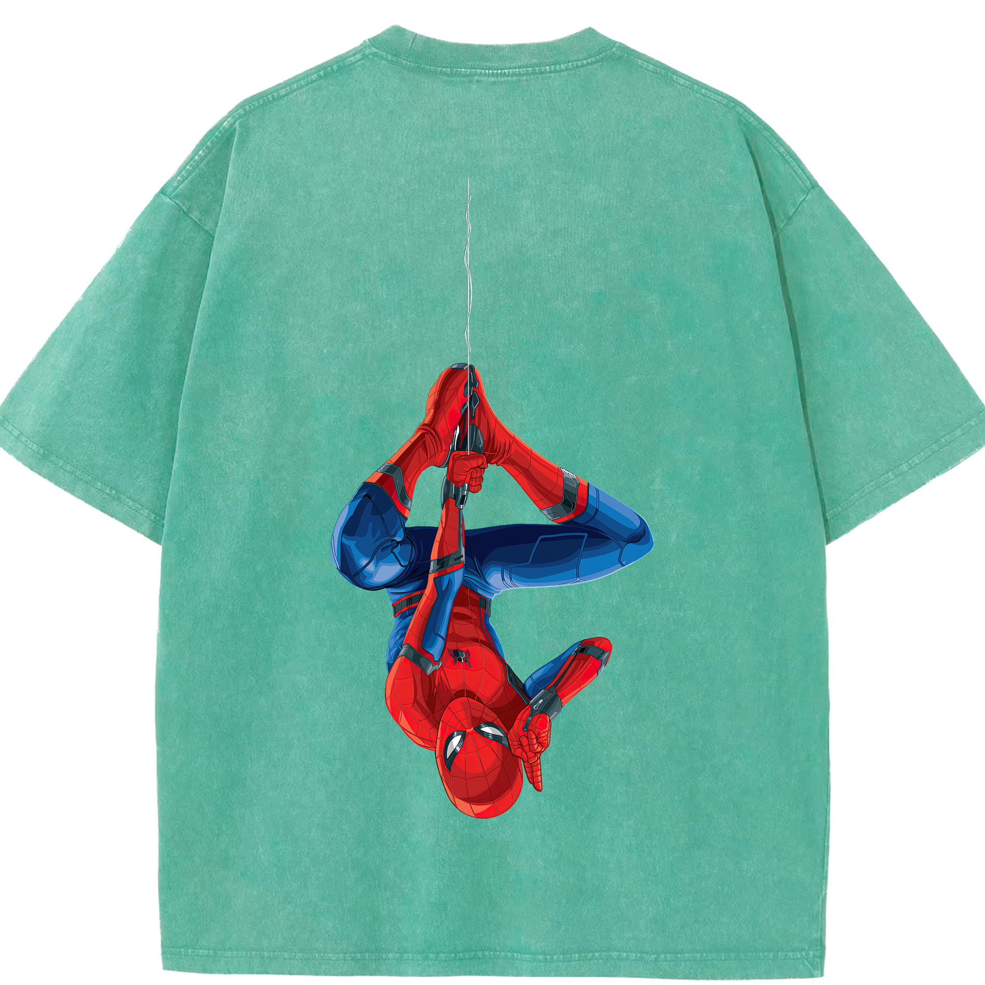 （画像用） Spider Man スパイダーマン 綿100% ヴィンテージ風 半袖Tシャツ（背面プリント）